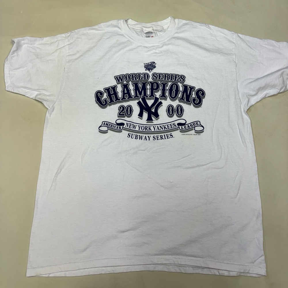 Vintage New York Yankees 2000 World Series Champions Anvil Logo T Shirt Mens 2XL